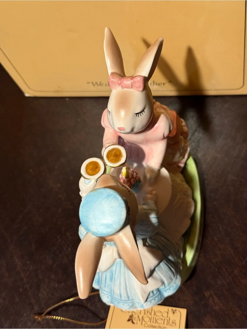 Avon Cherished Moments Rabbit Figurine We Did It Together 16286 Vintage 1980